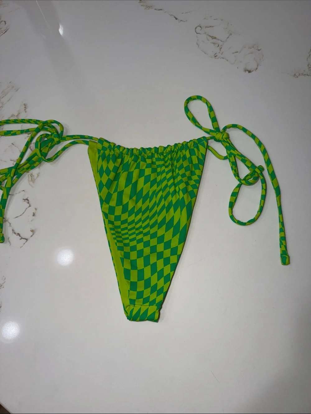 Frankie's Bikinis Tia Bikini Bottom in Green Creative Sativa | L